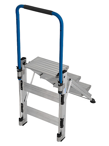 KRAUSE Stabilo schodki składane z pałąkiem i ryflowanymi stopniami 1x3